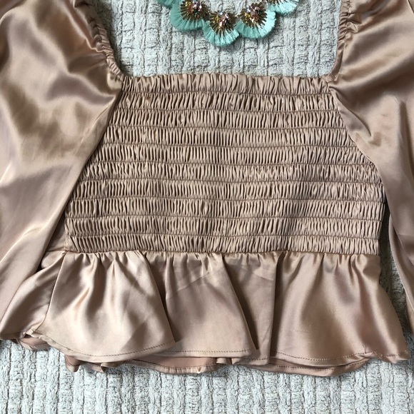 NWT Square neck long sleeve silk shirt - Picture 8 of 10